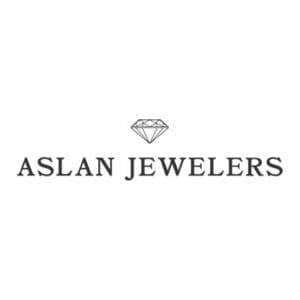 Aslan Jewelers logo with diamond.